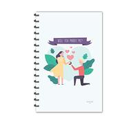 ESCAPER Will You Marry Me Designer Notebook, Ruled-A5 Size Love Notebook, Couple Notebook, Wedding Notebook, Diary Notepad, Diary for Gift, Diary for Men, Diary for Women