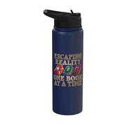 Escaping Reality one Book at a Time Fantasy Stainless Steel Insulated Water Bottle