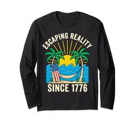 Escaping Reality Since 1776 Retro Camper Van Adventure Long Sleeve T-Shirt