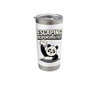 Escaping Responsibilities Panda Lover Stainless Steel Insulated Tumbler