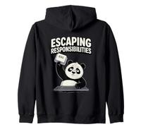 Escaping Responsibilities Panda Lover Zip Hoodie