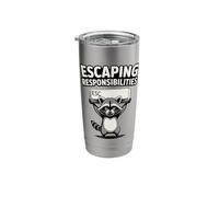 Escaping Responsibilities Raccoon Stainless Steel Insulated Tumbler
