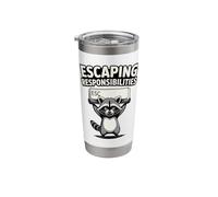 Escaping Responsibilities Raccoon Stainless Steel Insulated Tumbler
