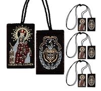 Escapulario de la Virgen del Carmen Pack of 3 Escapulario Catolico Brown Scapular of Our Lady of Mount Carmel Catholic Necklace