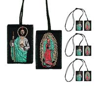 Escapulario de San Judas Tadeo 3 Pack San Judas necklace Scapular catholic necklace Saint Jude necklace St Jude Scapular catholic Brown scapular Green scapular Escapulario de la Virgen de Guadalupe