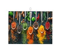 ESCATIC Kitchen Drying Mat,Condiments Spices Dish Drainage Mat,Super Absorbent Dish Rack Pad Fast,46X61cm