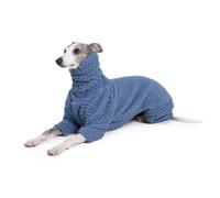 ESCCBOO Fluffy Soft Fleece Pullover Pyjamas for Italian Greyhound Whippet Dogs Turtleneck Warm Fleece Onesie Coat Jammies Jumpsuit Romper (Blue, X-Large)