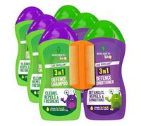 Escenti Kids 3-in-1 Head Lice Prevention Bundle - Natural Lice Defence Shampoo (300ml), Conditioner (300ml) & BVO Luxe Nit Comb for Daily Headlice Protection (Pack of 3)