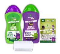 Escenti Kids 3in1 Head Lice Prevention Set - Head Lice Shampoo and Conditioner, Nit Comb and Lice Repellent Hair Bands 8pk