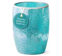 Escenzy Turquoise 5L Glass Bathroom Trash Can | Decorative Waste Bin for Bathroom, Bedroom, Kitchen & Office