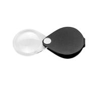 Eschenbach Classic Optic Folding Magnifier with 6X Magnification and Lens Diameter 30 mm with Round Leather Case in Black