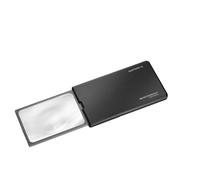 Eschenbach Magnifying glass easyPocket XL 75x50mm, 2.5X illuminated magnifier, black