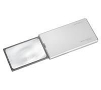 Eschenbach Magnifying glass easyPocket XL illuminated magnifier, 75x50mm 2.5X, silver