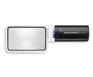 ESCHENBACH Optics Magnifying Glass Handheld Magnifier with LED Lighting MobiluxLED Magnification: 3X Lens Size: 90 x 54 mm