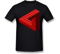 Escher-T-Shirt-Escher-Toy-Bricks-Red-T-Shirt-Cute-Tee-Shirt-Graphic-Men-Fashion
