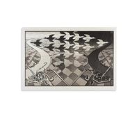 Escher's Famous Prints - Day And Night by Maurits Cornelis Escher Vintage Decor Posters Canvas Poster Wall Art Decor Print Picture Paintings for Living Room Bedroom Decoration
