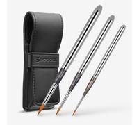 Escoda : Barroco : Travel Brush Set : Gold Toray Synthetic : Series 1247 : Round : Set of 3 With Synthetic Case