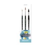 ESCODA Set 3 Watercolor Brushes - N.4,8 Round Pointed N.10 Mop Synthetic Hair Set Conrad Roset Professional Series Barroco Ultimo Handmade in Barcelona