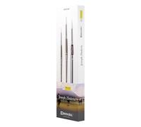 ESCODA Set 3 Watercolor Brushes - N.8,10,12 Round Pointed Synthetic Hair Set #1 Joseph Zbukvic Perla Series Professional Handmade in Barcelona