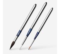 ESCODA Set 3 Watercolor Brushes - Blue Travel Set N.6,10,16 Round Pointed Synthetic Hair Prado Perla Ultimo Series Canvas Case Professional Handmade in Barcelona.