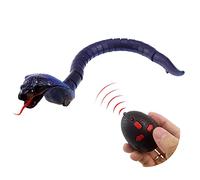 Escomdp RC Snake Infrared Remote Control Cobra Naja Animal Car Vehicle Prank Scary Toy Realistic Kids Birthday (Blue)