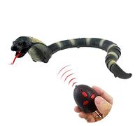 Escomdp RC Snake Infrared Remote Control Cobra Naja Animal Car Vehicle Prank Scary Toy Realistic Kids Birthday (Grey)