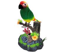 Escomdp Realistic Electronic Bird Toys Electric Parrots Animal Pets Move Chirp Home Room Office Decoration Kids Birthday Gifts (Green)