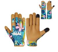 Escort Tools Ladies Leather Gardening Work Gloves Thorn Proof, Touch Screen, Multipurpose, Breathable High Dexterity Mechanic Heavy Duty Safety working Gloves For Women and Men (Green, XL)