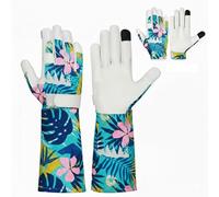 Escort Tools Ladies Leather Gardening Work Gloves Thorn Proof, Touch Screen, Multipurpose, Breathable High Dexterity Mechanic Heavy Duty Safety working Gloves For Women and Men (White, MD)