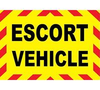 Escort Vehicle Warning Sign Magnetic A4 297mm x 210mm for Lorry HGV Trailer Vehicle External V2