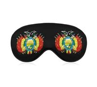 Escudo De Bolivia Comfortable Sleep Mask with Adjustable Strap Soft Eyeshade for Night Sleeping Flight Nap Travel