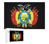 Escudo De Bolivia Funny Wooden Puzzle Adults Difficult Jigsaw Puzzles with Storage Box for Family Game Birthday Gift