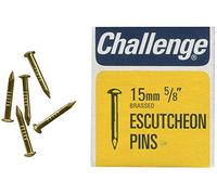 Escutcheon Pins Brassed, 15mm (40G), External Length 15mm, Nail Material Steel, Nail Type Round Head, Product Range Challenge - Escutcheon Pins, Fasteners & Hardware