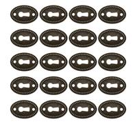 Escutcheon Plate 20pcs Oval Keyhole Black Zinc Alloy