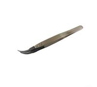 ESD Anti-Static Tweezers with Replaceable Carbon Fiber Tips, Stainless Steel Hand Tool for, High & Clean Room Use(ESD-7A)