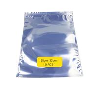 esd bags,5 pcs Premium Anti-Static Resealable Bags 28 X 33 cm 11''x13" Plastic Static Free Bag for Motherboard 2.5in 3.5in hard drives SSD HDD ddr3 Ram Computer Electronic Components bags