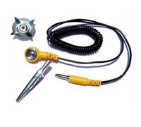 ESD Earthing Cable 180 cm Spiral Cable with Crocodile Clip and Banana Plug for ESD Protective Mat Electronics Repair Workshop
