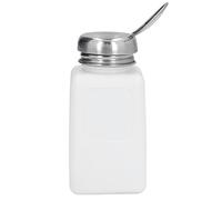 ESD Safe Stainless Steel 200ML Press Type Solvent Dispenser Bottle for Acetone, IPA, Oil, Antistatic Square Liquid Distributor for Electronics Workshop (White)