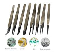 ESD Tweezers with Replaceable Carbon Fiber Tips for Precision Work in Acidic Environments, High Temperature Applications, and Soldering in Electronic Assembly (ESD-00)