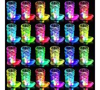 Esdabem Cowboy Boot Shot Glasses (24), 1.5 oz, Plastic, Light Up, Wild West Party Decorations