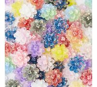 Esdallina 48PCS Clear Flower Charms Glow in The Dark Colorful Resin Charms Set DIY Crafts Ornament Supplies