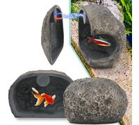 Esdallina Upgraded Magnetic Detachable Aquarium Hideaway Rock Cave to Check Your Aquatic Pets to Breed, Play and Rest Safe and Non-Toxic Resin Fish Tank Viewing Hideout Ornaments