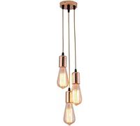 ESDFGYU Pendant Lamp Fixture 3 Lights Edison Chandelier Retro Industrial Pendant Light E27 Lamp Holder Lighting Ceiling Lighting Compatible with Kitchen Island