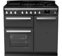 ESDL100DFPSLTCM1 Estel Deluxe 100 Dual Fuel Range Cooker - Slate with Chrome Trim