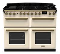 ESDLB110DFPPCRAB Estel Deluxe 110 Dual Fuel Range Cooker - Pale Cream with Antique Brass Trim