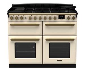 ESDLB110DFPPCRAB Estel Deluxe 110 Dual Fuel Range Cooker - Pale Cream with Antique Brass Trim