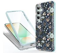 Esdot for Samsung Galaxy S24 FE Case with Built-in Screen Protector - Durable Hard PC Front Frame + Soft TPU Back Cover, Trendy Cute Designs for Women,Protective Phone Case - Littler Flowers