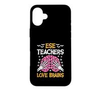 ESE Teacher Love Brains Funny Halloween School Case for iPhone 16 Plus