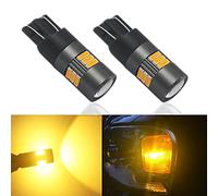 Eseastar 501 LED Bulbs T10 Amber 12V-24V W5W 194 168 161 12961 15LED SMD4014 Extremely Bright with Projector For Car Sidelight Backup Interior Dome Number Plate Light, 2 Pack