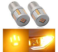 Eseastar S25 BAU15S PY21W 7507 581 LED Bulbs Amber 150° Degrees Angle Built in Resistor Anti Hyper Flashing Turn Signal Light 34LED-SMD3020 Chip Extremely Bright Blinker, 2 Pack